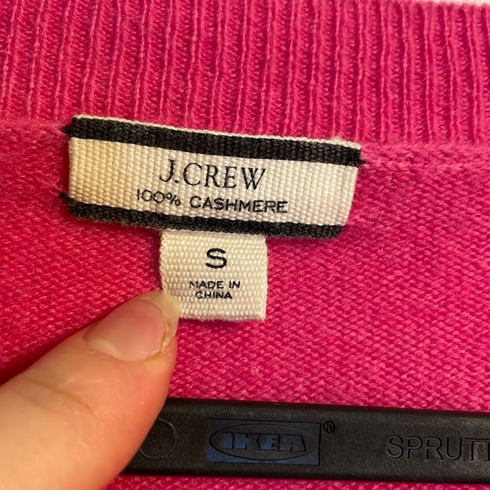 J Crew Cashmere Crew Neck Sweater Tie Dye Pink - Picture 2 of 7
